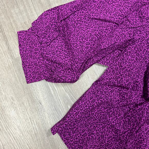 A New Day Women's Plus Size Purple Printed Bishop Long Sleeve Shirt - 1X - NWT - Picture 4 of 8